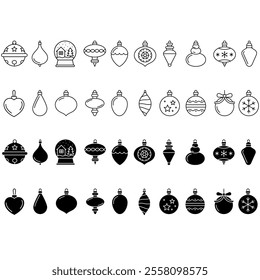 Christmas ball icon vector set. christmas toy illustration sign collection. new Year symbol.