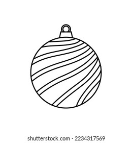 Vector de icono de bola de Navidad. signo de ilustración de juguete de navidad. símbolo de Año Nuevo.
