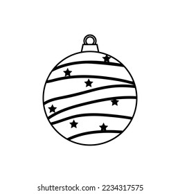 Vector de icono de bola de Navidad. signo de ilustración de juguete de navidad. símbolo de Año Nuevo.