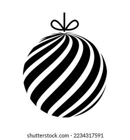 Vector de icono de bola de Navidad. signo de ilustración de juguete de navidad. símbolo de Año Nuevo.