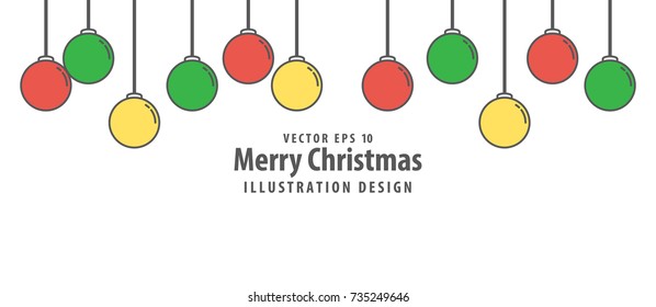 Christmas ball illustration vector flat style on white background. Merry christmas concept.