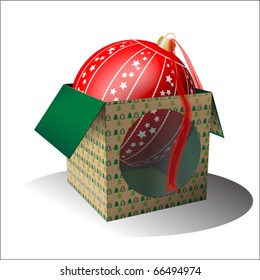 Christmas ball inside box