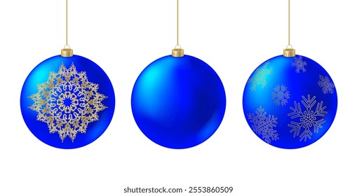 Christmas ball isolated. Holiday celebration design element. New Year tree decoration.  