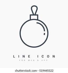 Christmas ball isolated minimal icon. decoration graph line vector icon for websites and mobile minimalistic flat design. 