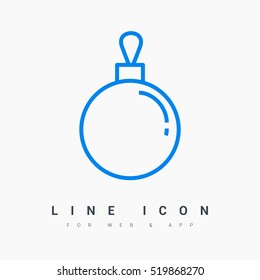Christmas ball isolated minimal icon. decoration graph line vector icon for websites and mobile minimalistic flat design. 