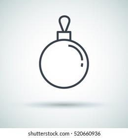 Christmas ball isolated minimal icon. decoration graph line vector icon for websites and mobile minimalistic flat design. 