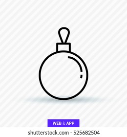 Christmas ball isolated minimal icon. decoration graph line vector icon for websites and mobile minimalistic flat design. 