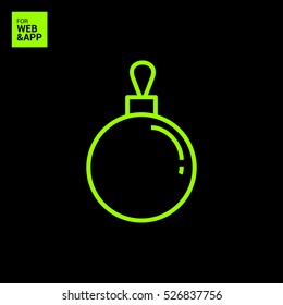 Christmas ball isolated minimal icon. decoration graph line vector icon for websites and mobile minimalistic flat design. 