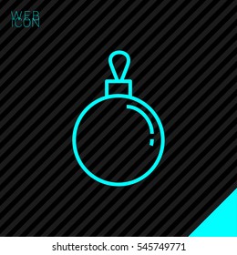 Christmas ball isolated minimal icon. decoration graph line vector icon for websites and mobile minimalistic flat design. 