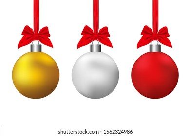 Christmas ball isolated on background. Vector illustration design.