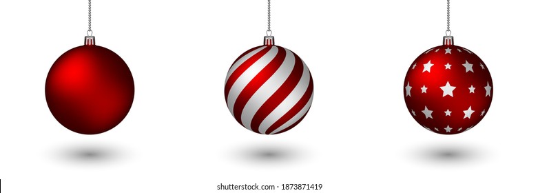 Christmas ball isolated on white background. Christmas tree toy. Red Christmas ball
