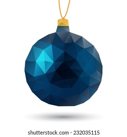 Christmas ball isolated in triangle style on white background