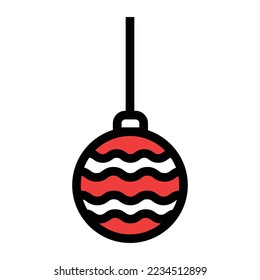 Christmas ball julekugle icon illustration, vector