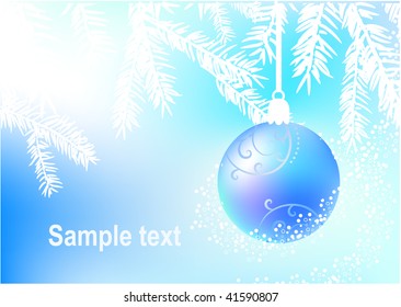 Balón de Navidad con fondo azul claro