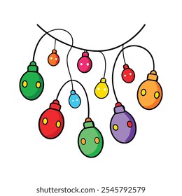 Christmas Ball Light Decoration Vector Art Illustration