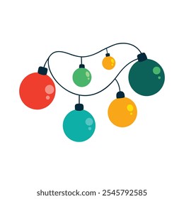 Christmas Ball Light Decoration Vector Art Illustration
