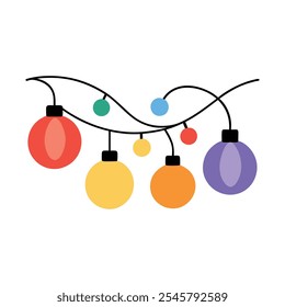 Christmas Ball Light Decoration Vector Art Illustration