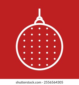 Christmas Ball Line Art Icon Vector Tenth Style Version. Christmas Ornament for Greeting Card, Flyer, Banner, Website, Sale Event, Etc. High Quality Vector Icon