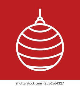 Christmas Ball Line Art Icon Vector Eighth Style Version. Christmas Ornament for Greeting Card, Flyer, Banner, Website, Sale Event, Etc. High Quality Vector Icon