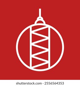 Christmas Ball Line Art Icon Vector Sixth Style Version. Christmas Ornament for Greeting Card, Flyer, Banner, Website, Sale Event, Etc. High Quality Vector Icon