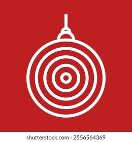 Christmas Ball Line Art Icon Vector First Style Version. Christmas Ornament for Greeting Card, Flyer, Banner, Website, Sale Event, Etc. High Quality Vector Icon