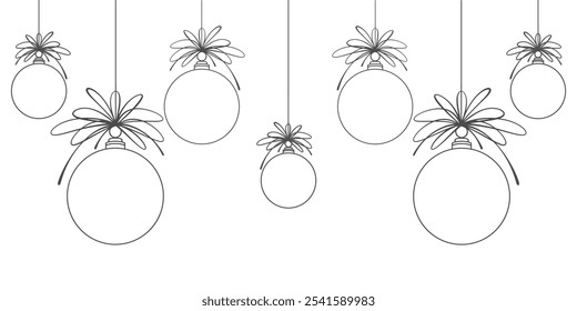 christmas ball line art style vector illustration