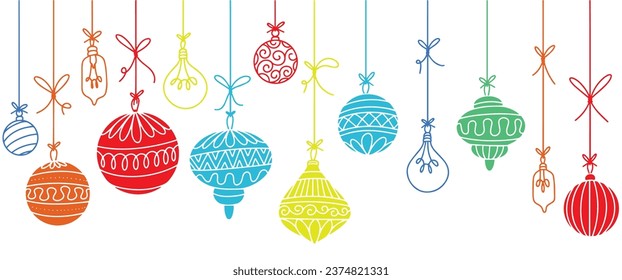 Christmas ball line art vector illustration