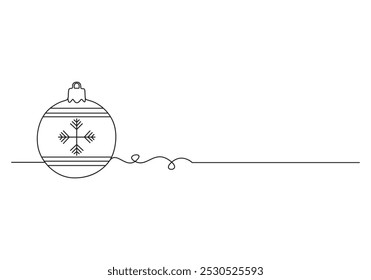 Christmas ball line drawing. Isolated on white background vector illustration