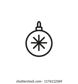 Christmas ball line icon. Bauble, decoration, garland. Christmasconcept. Vector illustration can be used for topics like New Year, holiday, event