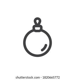 Christmas ball line icon. linear style sign for mobile concept and web design. Xmas bauble outline vector icon. Symbol, logo illustration. Vector graphics