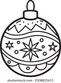 Christmas ball line icon. simple christmas balls isolated on white background.Holiday christmas decoration vector illustration