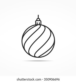 Christmas ball line icon, vector eps10 illustration