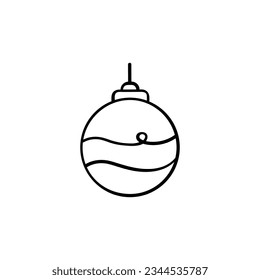 Christmas Ball Line Style Icon Design