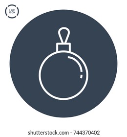 Christmas ball line vector icon 