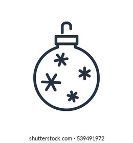 christmas ball line web icon on white background