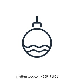 christmas ball line web icon on white background