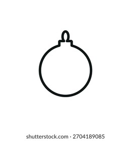 Icono de Vector liniar de bola de Navidad aislado sobre fondo blanco