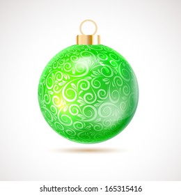 Christmas ball made from curves. Vector illustration.