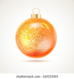 Christmas ball made from curves. Vector illustration.