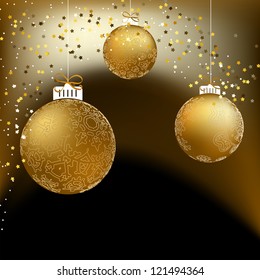 Christmas ball made from a golden snowflakes.  + EPS8 vector file