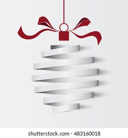 Christmas ball made from paper rolls. 