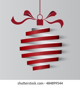 Christmas ball made from paper rolls. 