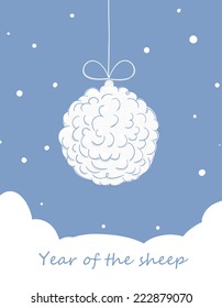 Christmas ball, made of sheep wool.