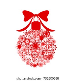 Christmas ball made of snowflakes
