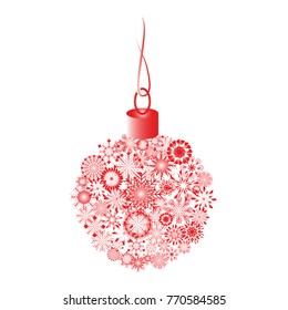 Christmas ball made of snowflakes