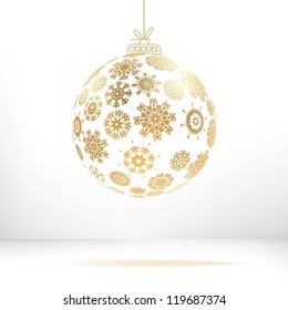 Christmas ball made from snowflakes.  + EPS8 vector file