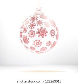 Christmas ball made from snowflakes. + EPS8 vector file