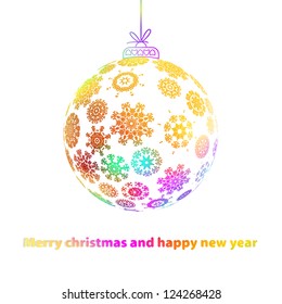 Christmas ball made from snowflakes. + EPS8 vector file