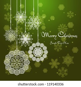 Christmas ball made of snowflakes isolated / Vector Christmas ball made from simple snowflakes - Christmas card / Christmas background with christmas ball illustration