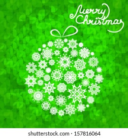 Christmas ball made from snowflakes, vector illustration